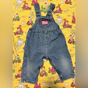 Vintage osh kosh b’gosh denim 100% cotton babygirl bubble style overalls